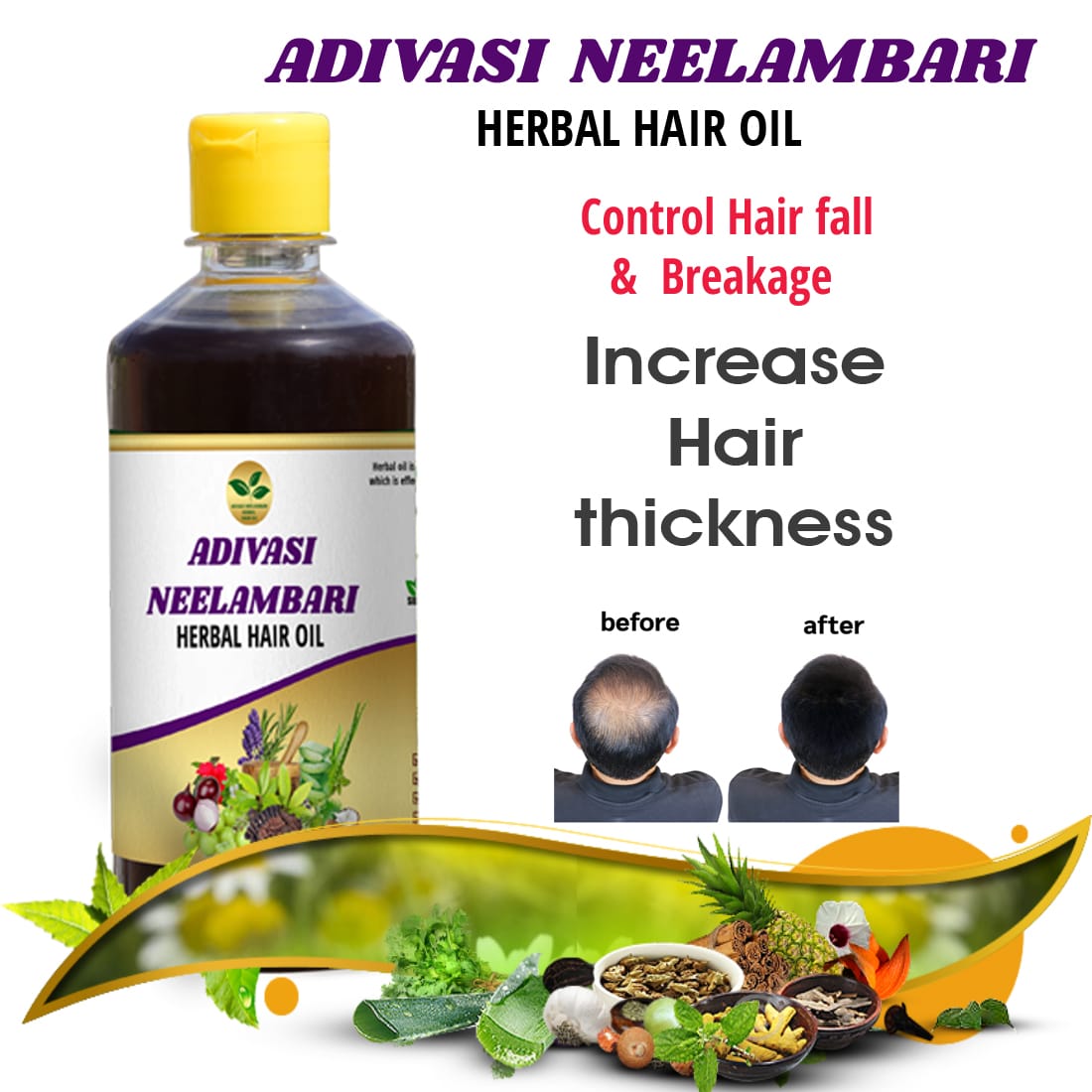 Adivasi Neelambari Herbal Hair Oil🌿